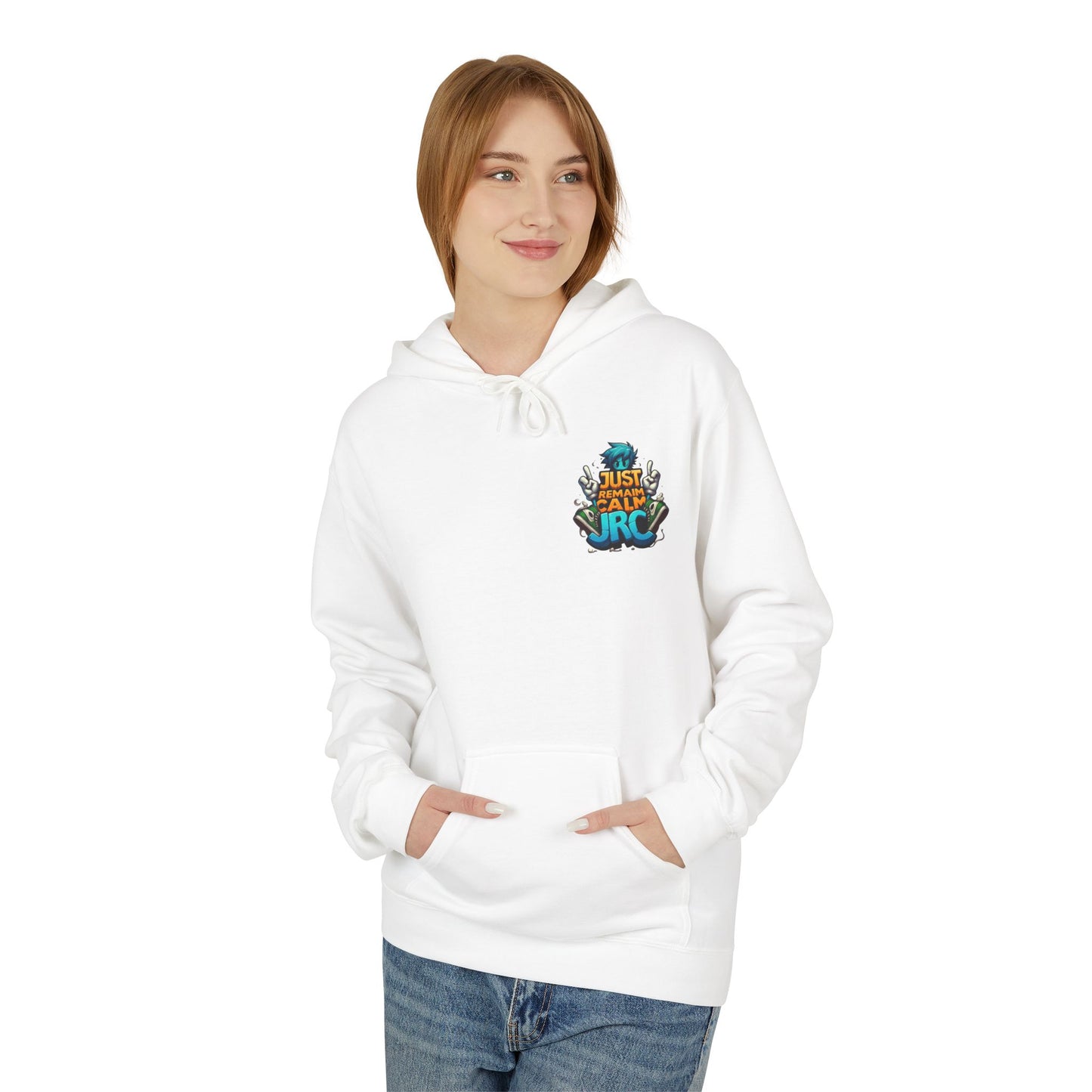 Just Remain Calm Unisex Midweight Fleece Hoodie - Relaxed Urban Style for Everyday Comfort