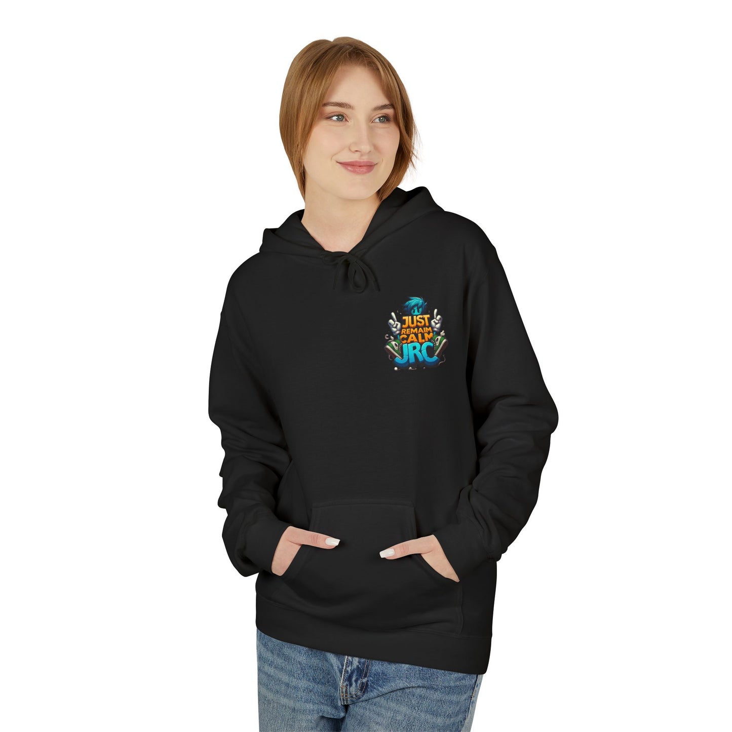 Just Remain Calm Unisex Midweight Fleece Hoodie - Relaxed Urban Style for Everyday Comfort