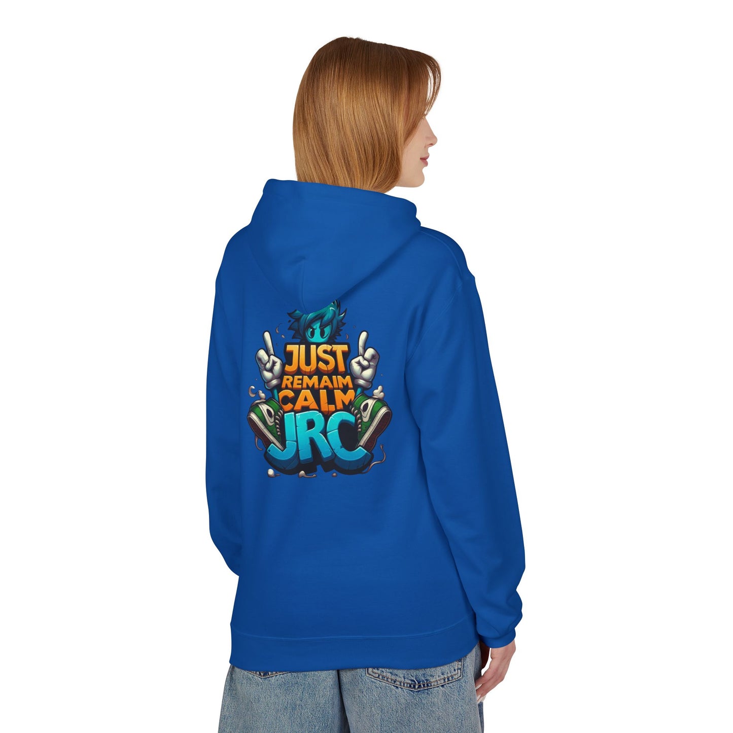 Just Remain Calm Unisex Midweight Fleece Hoodie - Relaxed Urban Style for Everyday Comfort