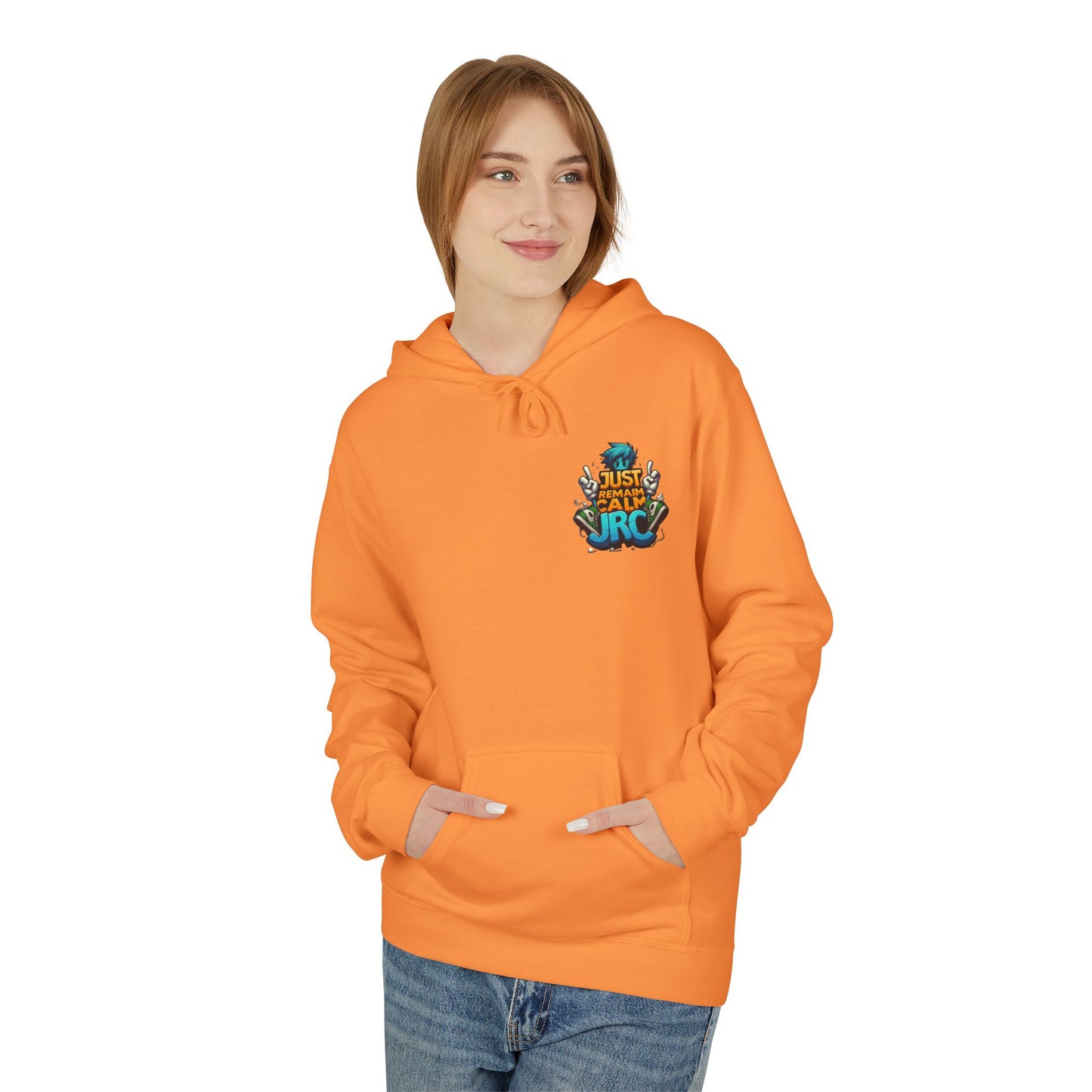 Just Remain Calm Unisex Midweight Fleece Hoodie - Relaxed Urban Style for Everyday Comfort