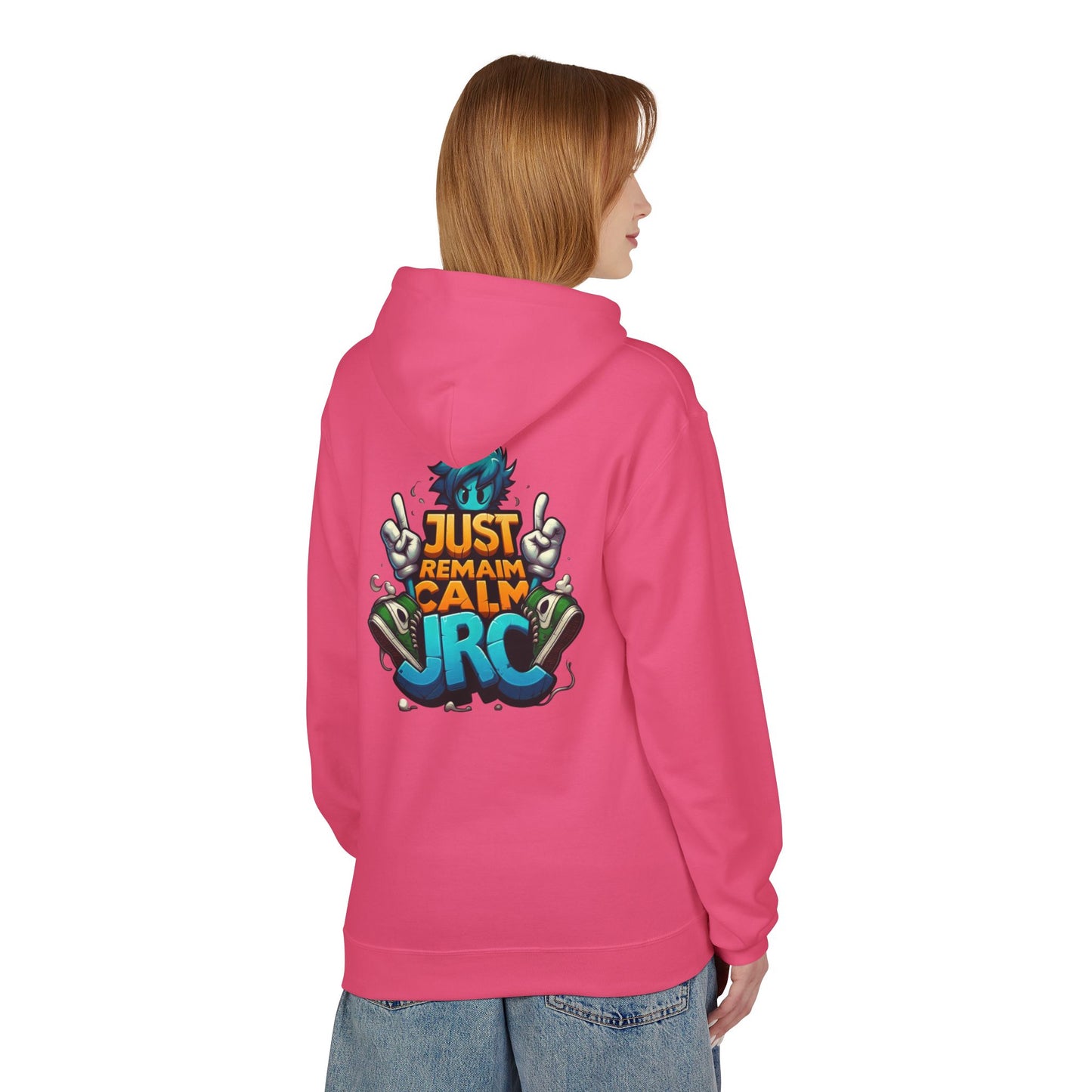 Just Remain Calm Unisex Midweight Fleece Hoodie - Relaxed Urban Style for Everyday Comfort