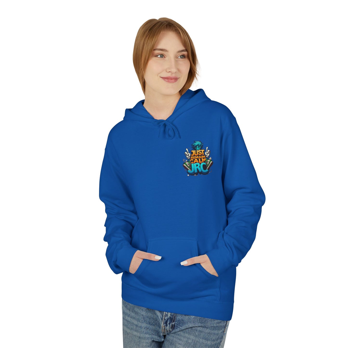 Just Remain Calm Unisex Midweight Fleece Hoodie - Relaxed Urban Style for Everyday Comfort