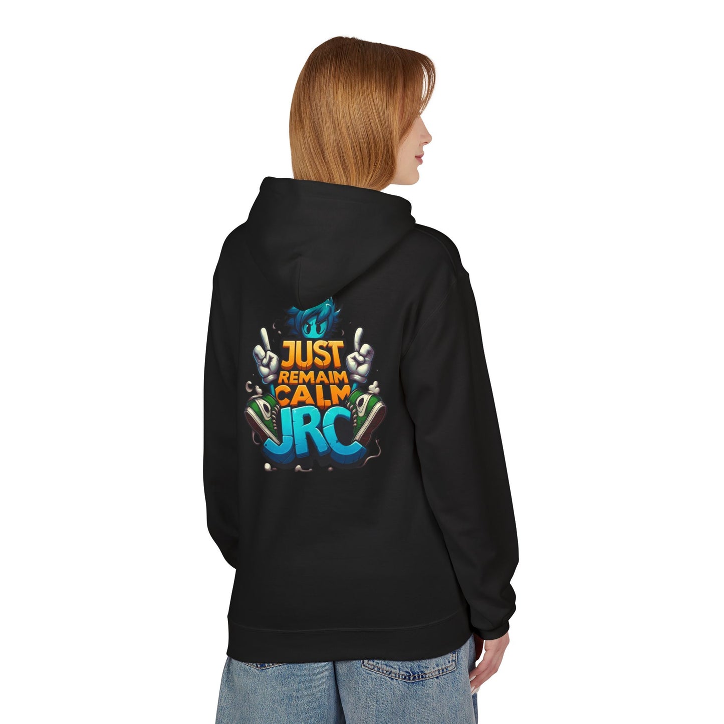 Just Remain Calm Unisex Midweight Fleece Hoodie - Relaxed Urban Style for Everyday Comfort